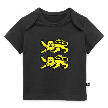 leopards normand logo drapeau 2701 - T-shirt Premium bébé bio - noir - Devant