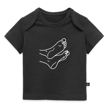 Blanc des pieds - T-shirt Premium bébé bio - noir - Devant