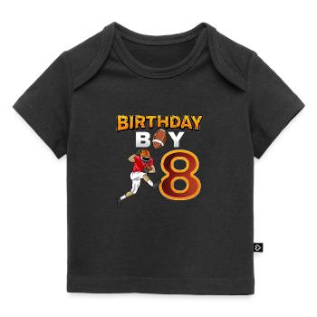 Anniversaire Garçon 8 American Footbal Cadeau - T-shirt Premium bébé bio - noir - Devant