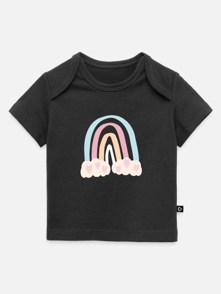 Rainbow with hearts - Baby Premium Organic T-shirt - black