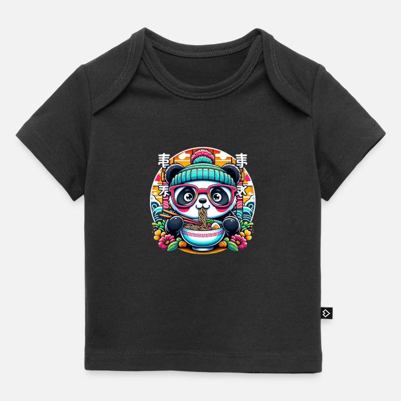 Ramen Panda - T-shirt Premium bébé bio - noir