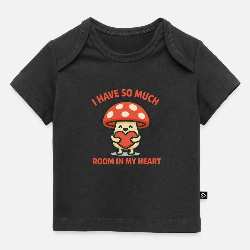 Tellement de place dans mon cœur Mignon champignon Jeu de mots - T-shirt Premium bébé bio - noir