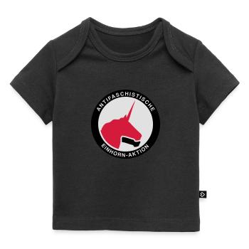 Antifaschistische Einhorn-Aktion - Baby Premium Organic T-Shirt - Schwarz - Vorne