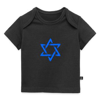 Étoile de David icône étoile bleue - T-shirt Premium bébé bio - noir - Devant