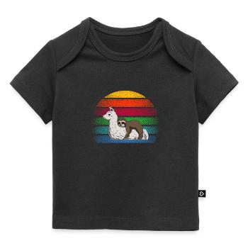 Sloth Alpaca Chiller Outfit - Baby Premium Organic T-shirt - black - Front