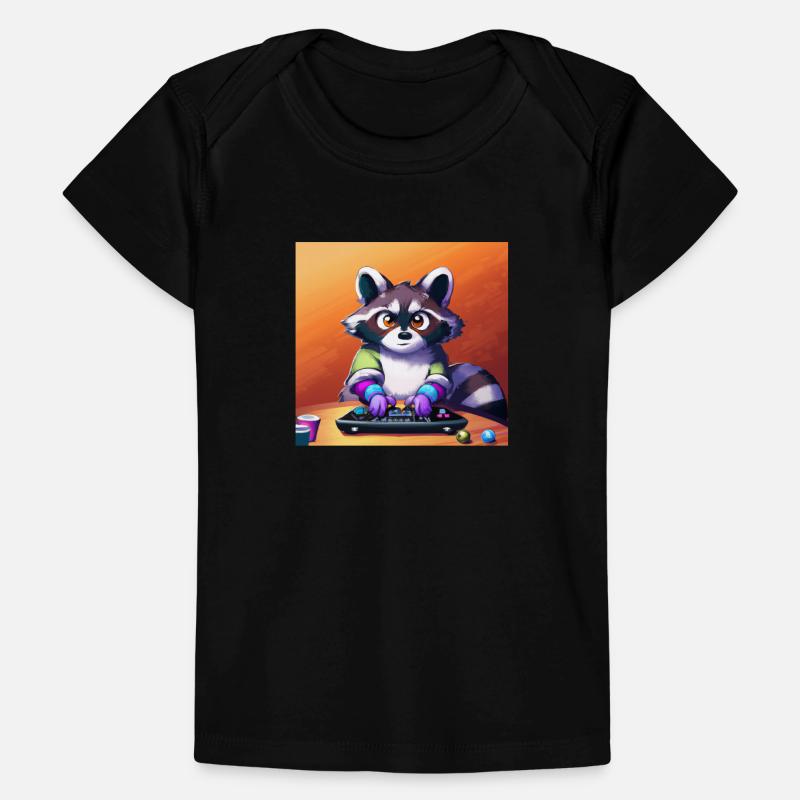 Racoon Playing Computer Games Baby Premium Organic T-shirt