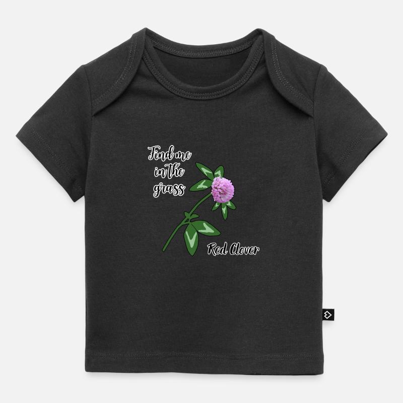 Trovami nell'erba... Trifoglio rosso - T-shirt Premium neonato bio - nero