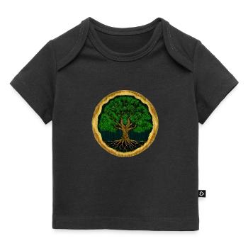 Tree of Life - dessin numérique - aspect bois - T-shirt Premium bébé bio - noir - Devant