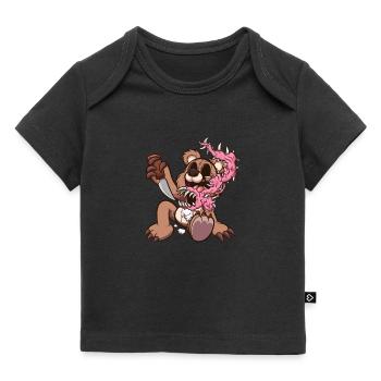 Dessin animé Teddy Bear Monster - T-shirt Premium bébé bio - noir - Devant