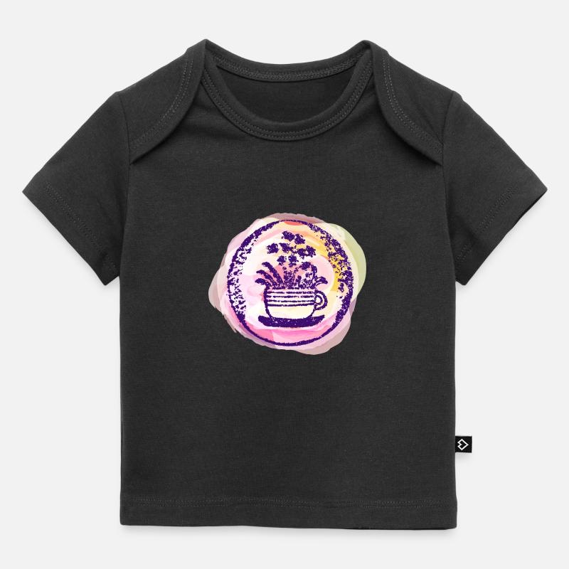 Tasse de fleur - coloré coloré auqarell design - T-shirt Premium bébé bio - noir