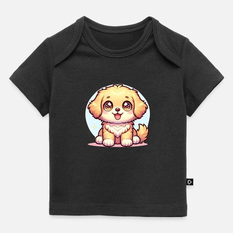 Illustration numérique de mignon extra kawaii doré - T-shirt Premium bébé bio - noir
