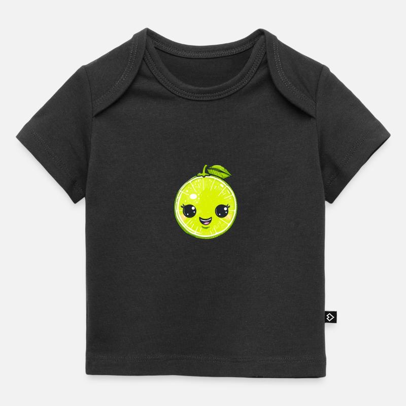 Citron vert heureux dans le style de dessin animé vert - T-shirt Premium bébé bio - noir