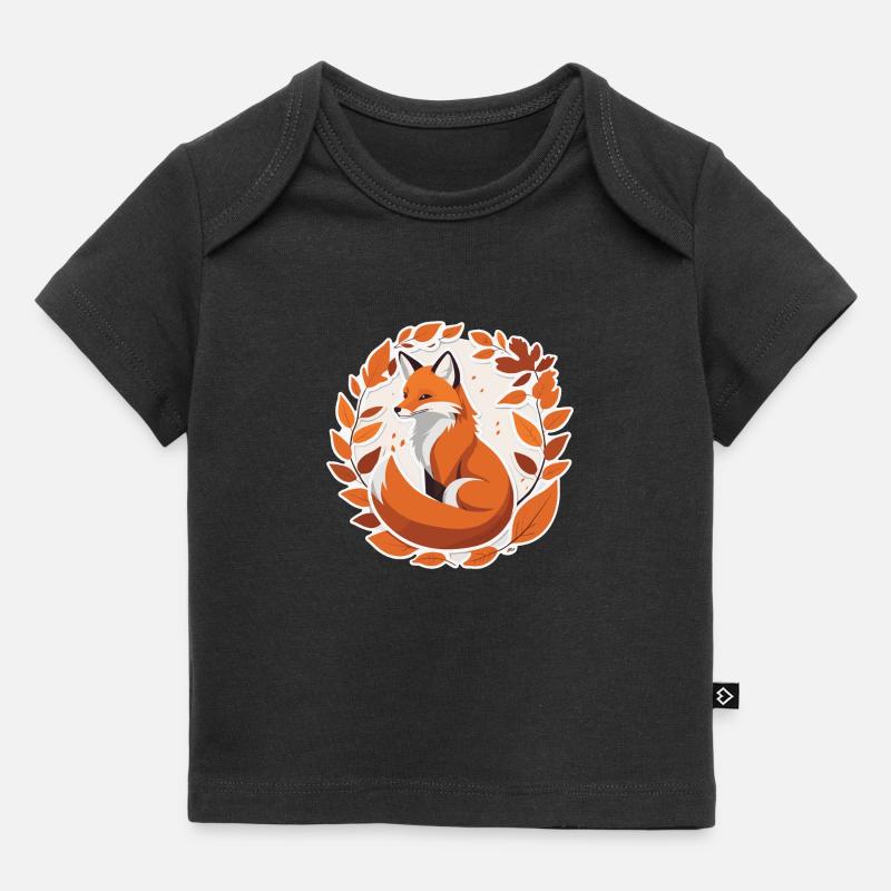 Renard en automne #2 - T-shirt Premium bébé bio - noir