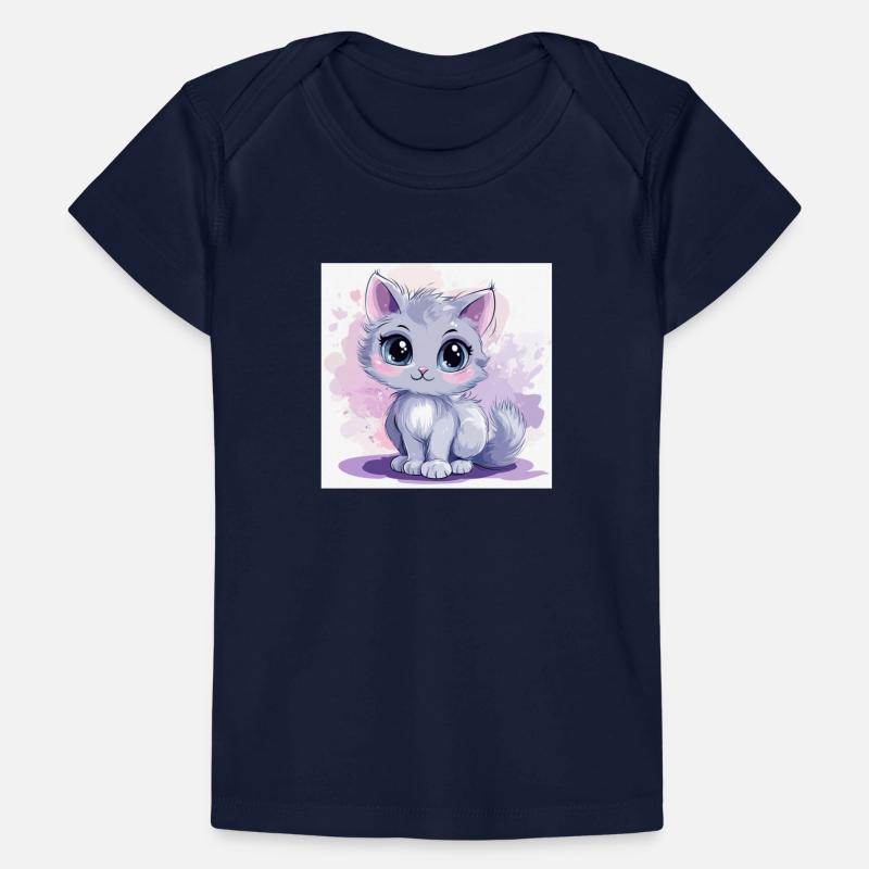 Chat mignon Anime avec de grands yeux T-shirt Premium bébé bio