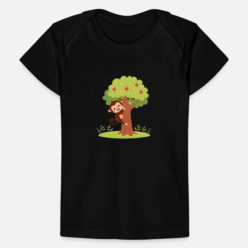 Süßer Affe klettert auf einen Baum Baby Premium Organic T-Shirt