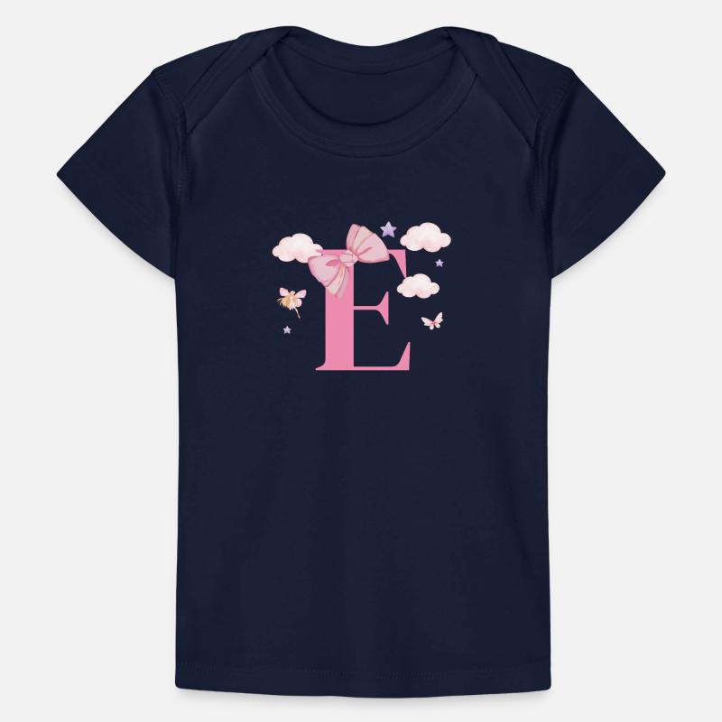 Letter e pink clouds Baby Premium Organic T-shirt