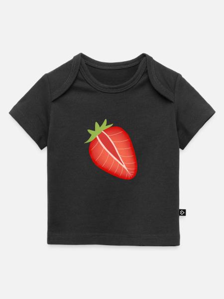 Erdbeer-Hälfte - Baby Premium Organic T-Shirt - Schwarz