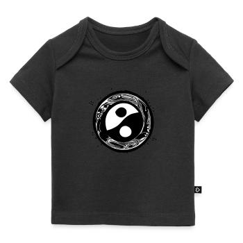 Yin Yang Signe Symbole Paix Bonheur Vecteur 14 - T-shirt Premium bébé bio - noir - Devant