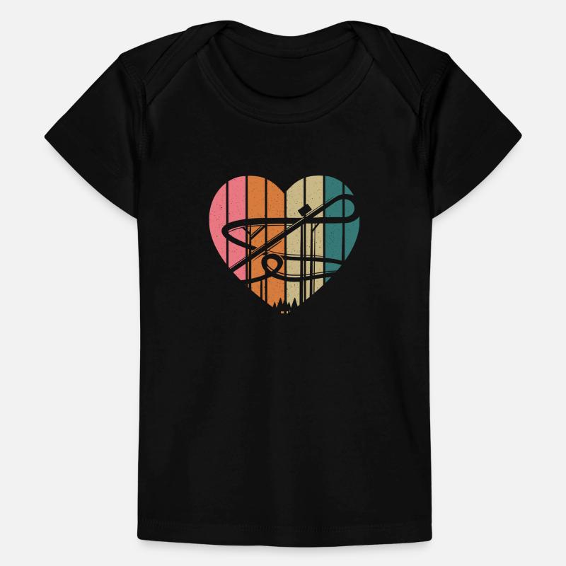 Retro Heart Roller Coaster Theme Park Vacances T-shirt Premium bébé bio