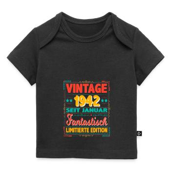 January 1942 Vintage Fantastic 82 Years Man - Baby Premium Organic T-shirt - black - Front