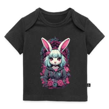 e-Girl Goth Kemonomimi Anime Bunnies Esthétique - T-shirt Premium bébé bio - noir - Devant