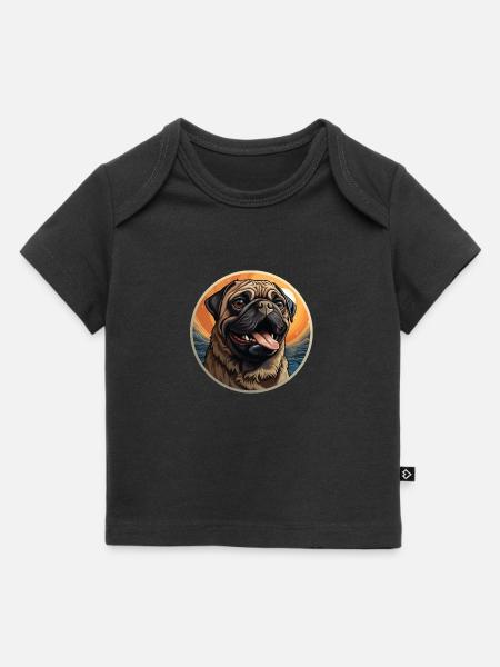 Faithful looking pug head - Baby Premium Organic T-shirt - black