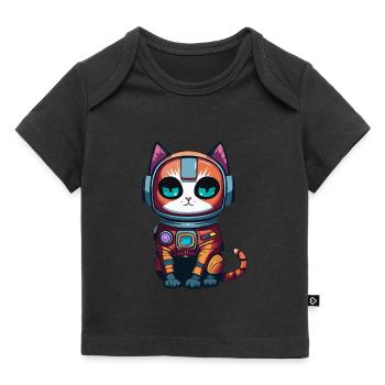 Cyberpunk Astrokatze - Baby Premium Organic T-Shirt - Schwarz - Vorne