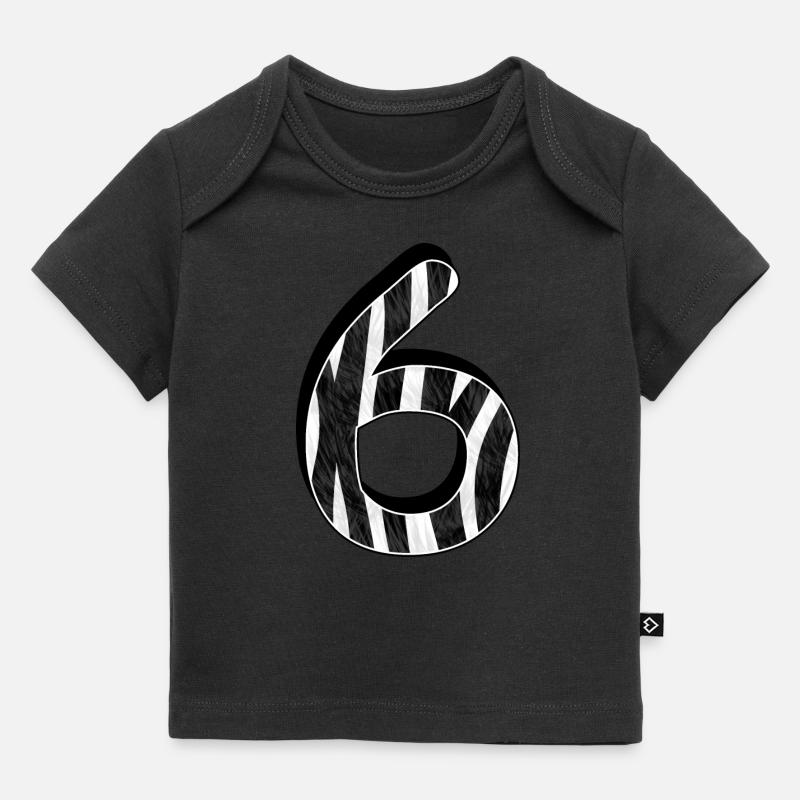 Zebra six 6 anniversaire - T-shirt Premium bébé bio - noir