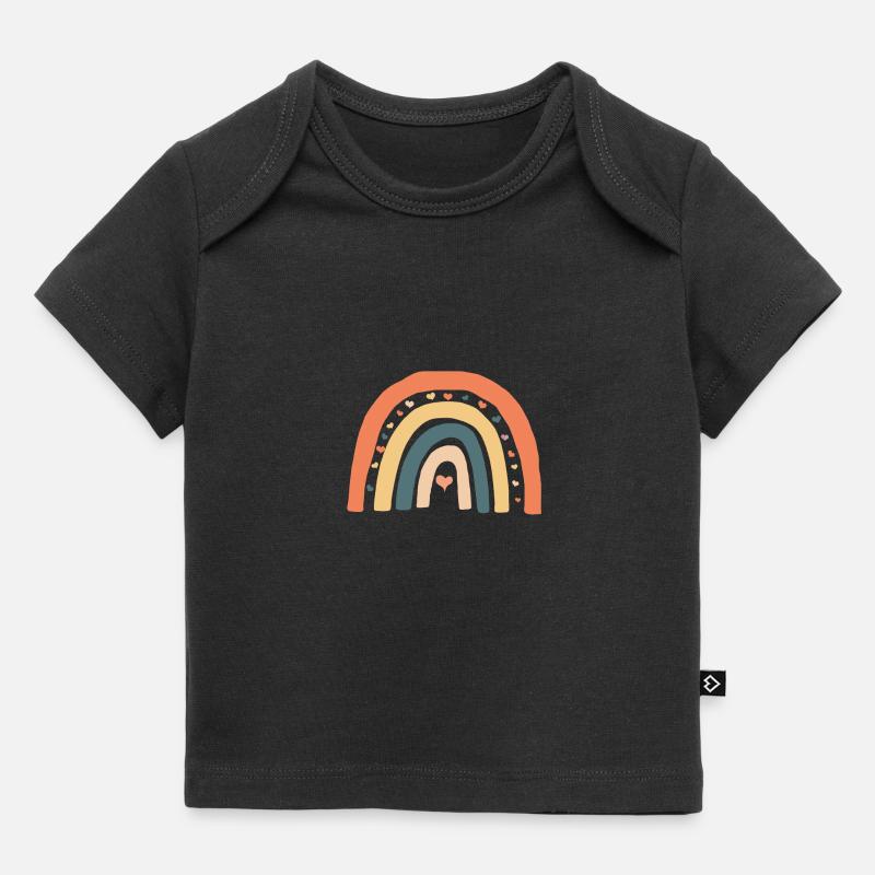 Personnalisable arc-en-ciel - T-shirt Premium bébé bio - noir