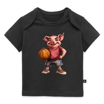 Cerdos de baloncesto - Camiseta Premium bebé orgánica - negro - delante