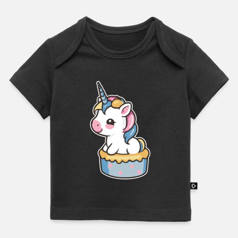 Gâteau Licorne - T-shirt Premium bébé bio - noir