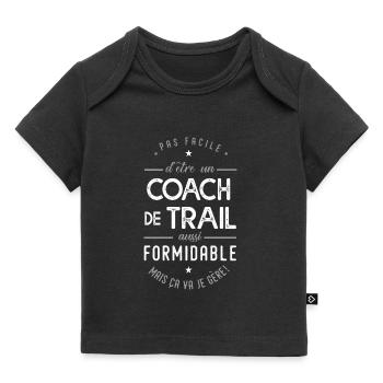 coach Trail formidable cadeau sport course à pied - T-shirt Premium bébé bio - noir - Devant