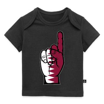Katar Flagge Nummer 1 - Baby Premium Organic T-Shirt - Schwarz - Vorne