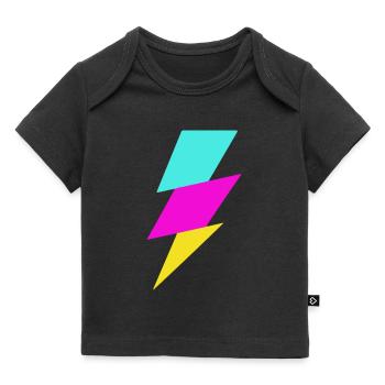 Rayon abstrait aux couleurs néon - T-shirt Premium bébé bio - noir - Devant