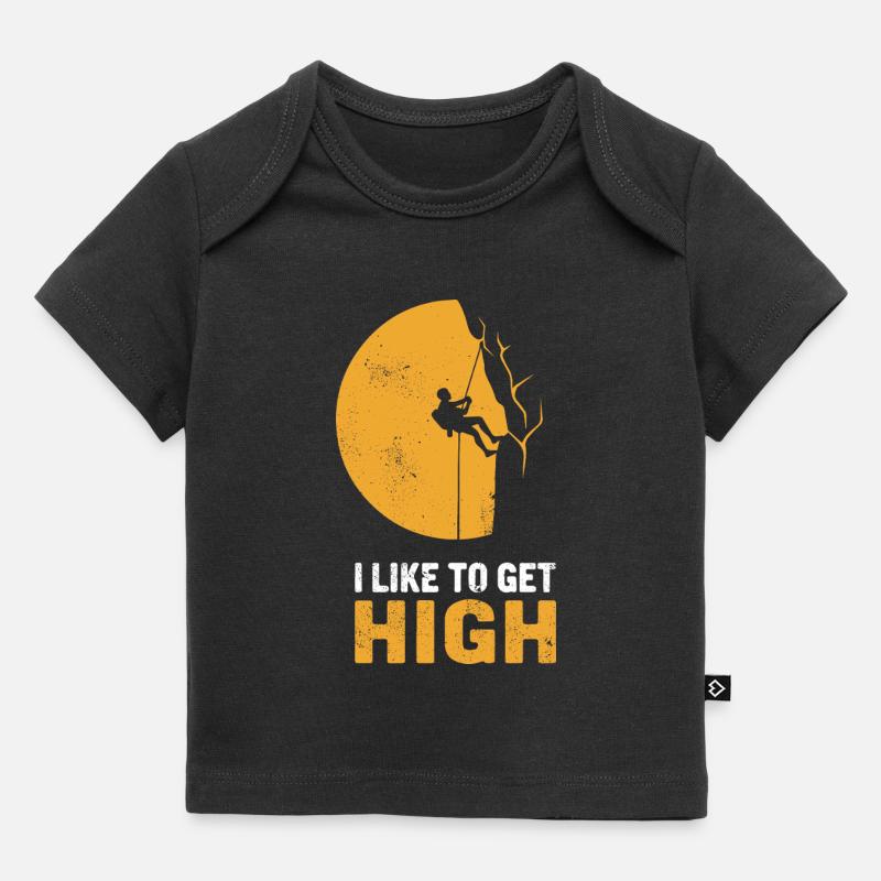 Silhouette de l’Alpiniste au clair de lune - T-shirt Premium bébé bio - noir