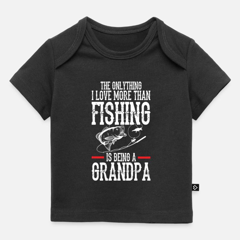 Grand-Père Pêcheur: J’aime Plus Que Tout - T-shirt Premium bébé bio - noir