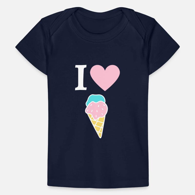 I love Eiscreme / Eiswaffel Comic Design weiß Baby Premium Organic T-Shirt