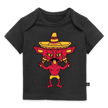 célébrer la moustache moustache chapeau mexicain s - T-shirt Premium bébé bio - noir - Devant