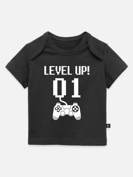 1st birthday level up - Baby Premium Organic T-shirt - black