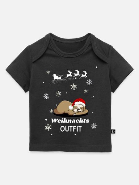 Weihnachts OUTFIT Faultier - Baby Premium Organic T-Shirt - Schwarz