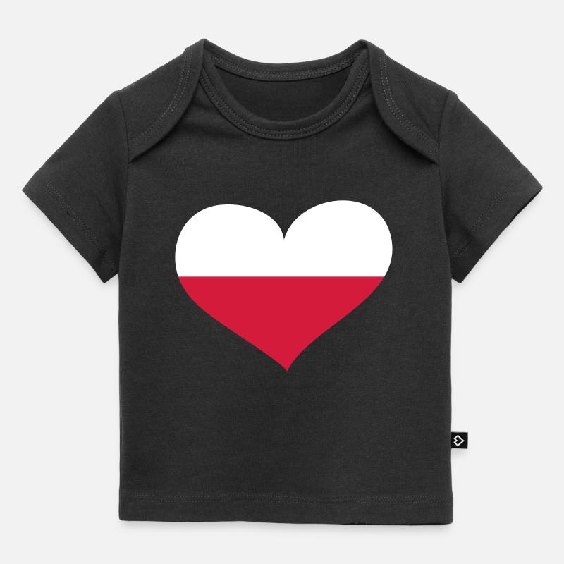 Polen Herz; Heart Poland - T-shirt Premium bébé bio - noir