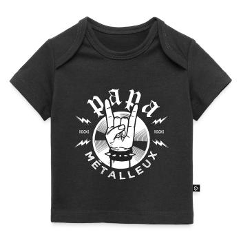 Papa Métalleux Métal music - T-shirt Premium bébé bio - noir - Devant