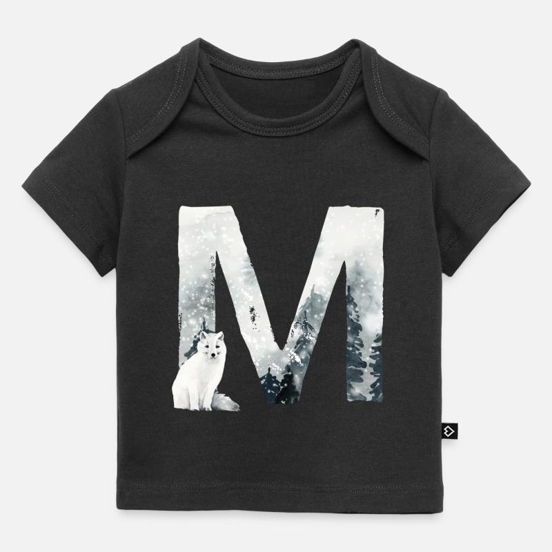 M – caractère décoratif – hiver - T-shirt Premium bébé bio - noir