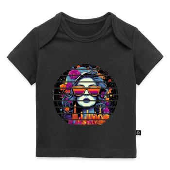 Streetart Kunst Schöne Frau - Baby Premium Organic T-Shirt - Schwarz - Vorne