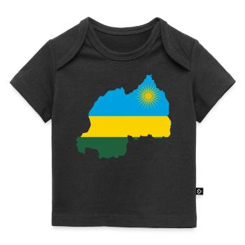 Ruanda Landkarte Fahne Flagge Wappen - Baby Premium Organic T-Shirt - Schwarz - Vorne