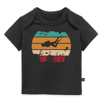 Plongée rétro de l’océan - T-shirt Premium bébé bio - noir - Devant