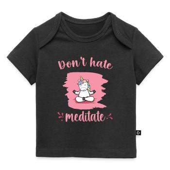 Unicorn Meditation Relaxation Yoga Gift - Baby Premium Organic T-shirt - black - Front