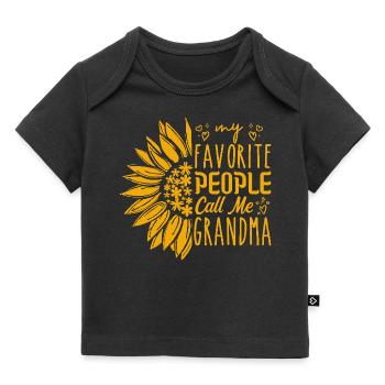 Meine Lieblingsmenschen nennen mich Oma - Baby Premium Organic T-Shirt - Schwarz - Vorne