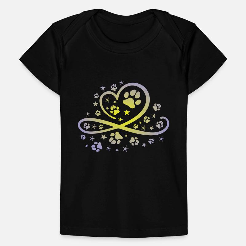Herz mit Pfötchen und Sternen Baby Premium Organic T-Shirt