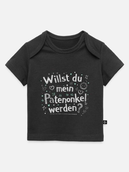 Willst du mein Patenonkel werden - Baby Premium Organic T-Shirt - Schwarz